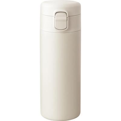 Wahei Freiz Dishwasher Safe Seamless Water Bottle Mug Bottle 350ml Ivory One-Touch Stopper Vacuum Insulated Bottle Thermal/Cold RH-1695
