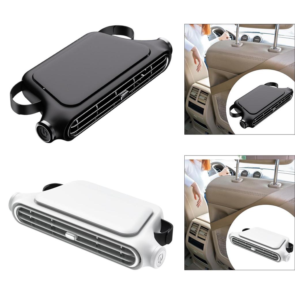 Auto Seat Fan for Backseat Driving Cooler Car Interior Camping Outdoor Summer Space Saving Automotive 3 Speeds USB Cooling Fan