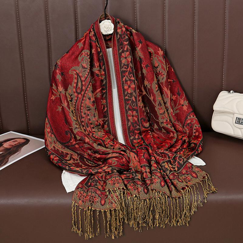 Luxury Winter Cashmere Shawl Lady Wrap Warm Autumn Scarves Design Print Female Foulard Cotton Stoles Scarf
