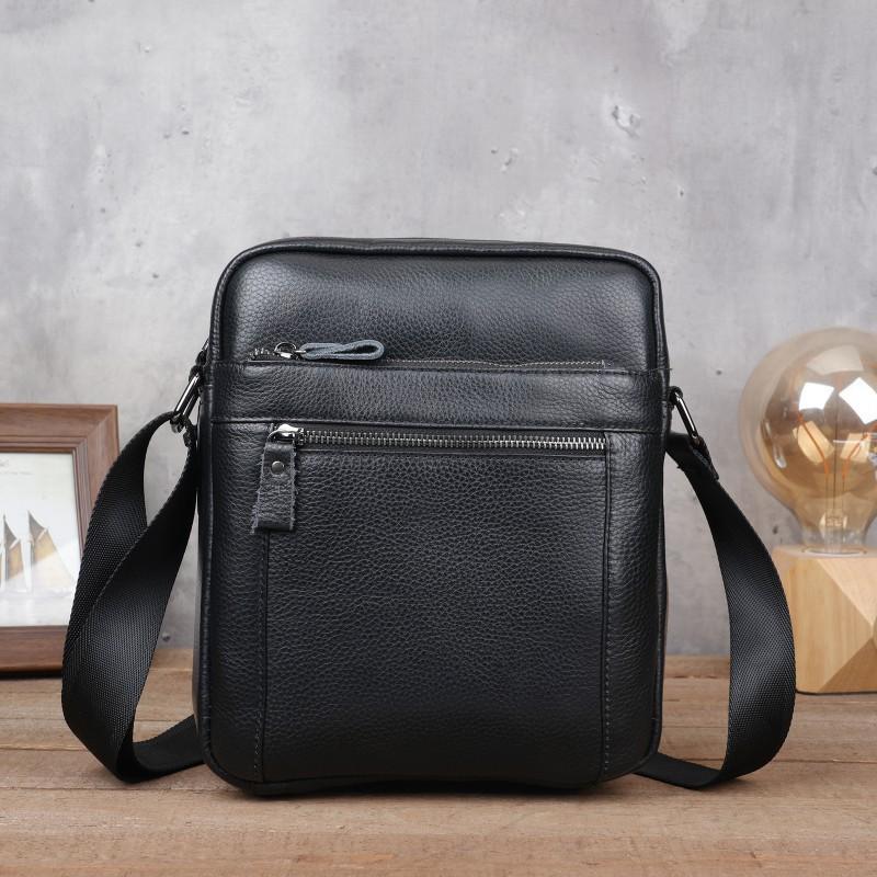Men's Shoulder Bag New Top Layer Cowhide Large Capacity Business Commuting Small Crossbody Genuine Leather