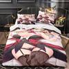 Full and sexy girl 3D printed anime girl bedding set, children's down duvet set, girl and boy bed sheet soft microfiber zipper a