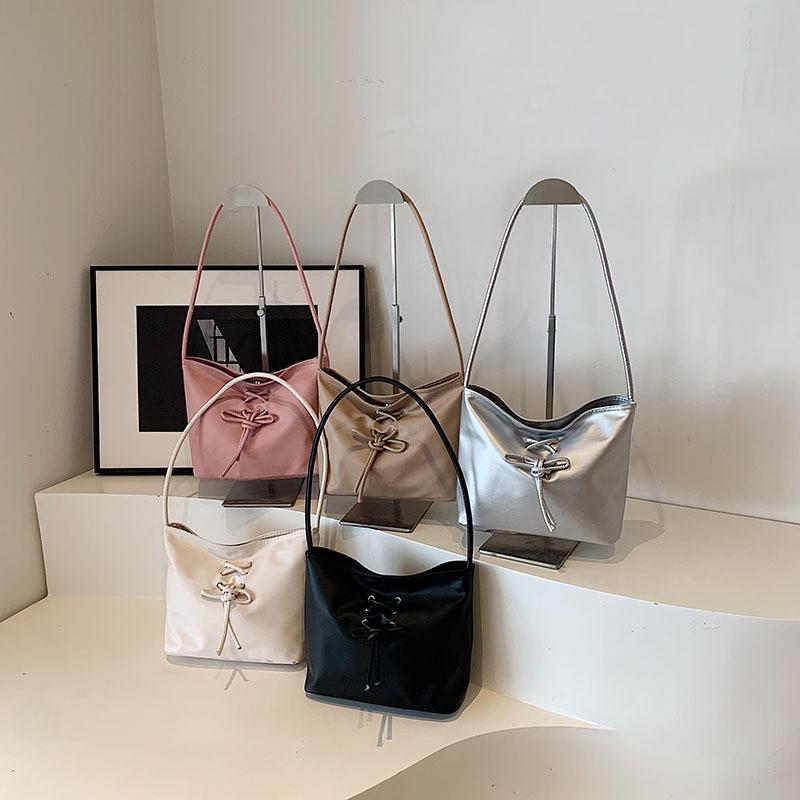Stylish Modern Handbag For Women 2024 Summer New Solid Color Bow Design