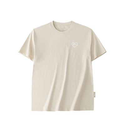 Logo Letter Print Valentines Day Comfortable Breathable Short Sleeve T-Shirt Men Tops Light-Smoke-Gray 972428108-7