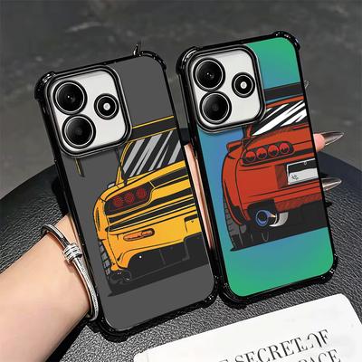 Funda de Teléfono Minimalista con Diseño de Coches Deportivos JDM y Chapado Para Xiaomi Redmi Note 14 15 Pro Plus 13 12 11 11S 11T 10 9S 9 5G Anticaída