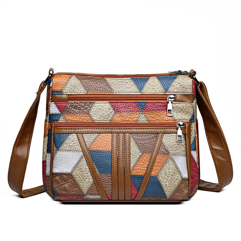 

Женская ретро сумка кроссбоди, регулируемая длина плечевого ремня, застежка-молния, подходит для ежедневных поездок на работу и досуга, коричневый