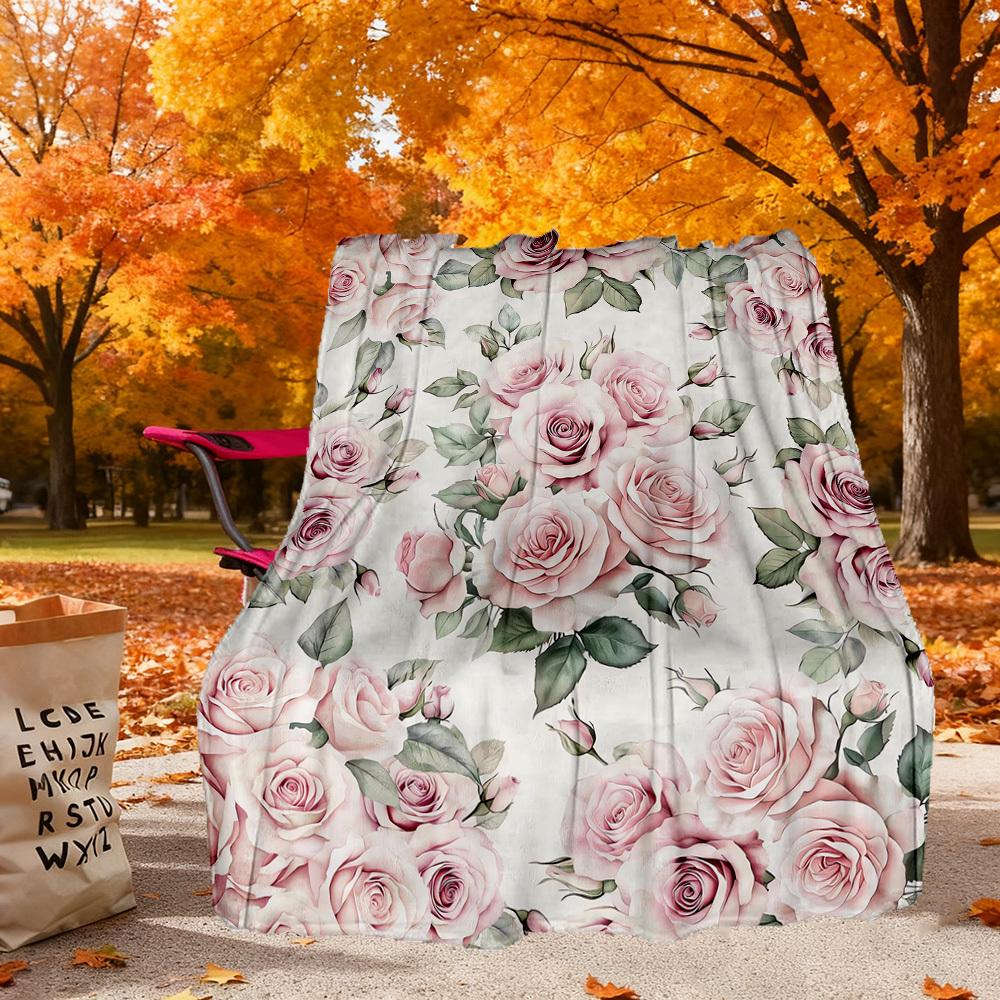 Rosenblumen-Outdoor-Flanell-Decken, Outdoor-Reisen, Heimdecken, Fan-Geschenke, Geeignet für alle Jahreszeiten, Weihnachtsgeschenke. R1127046