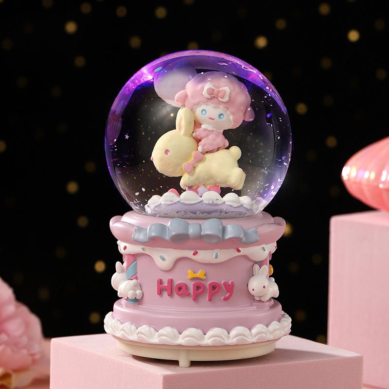 Boîte à musique boule de cristal Cœur de fille Artisanat Décoration de bureau Maison Bureau Décoration de Noël Anniversaire Mariage Boîte à musique Décoration Cadeau
