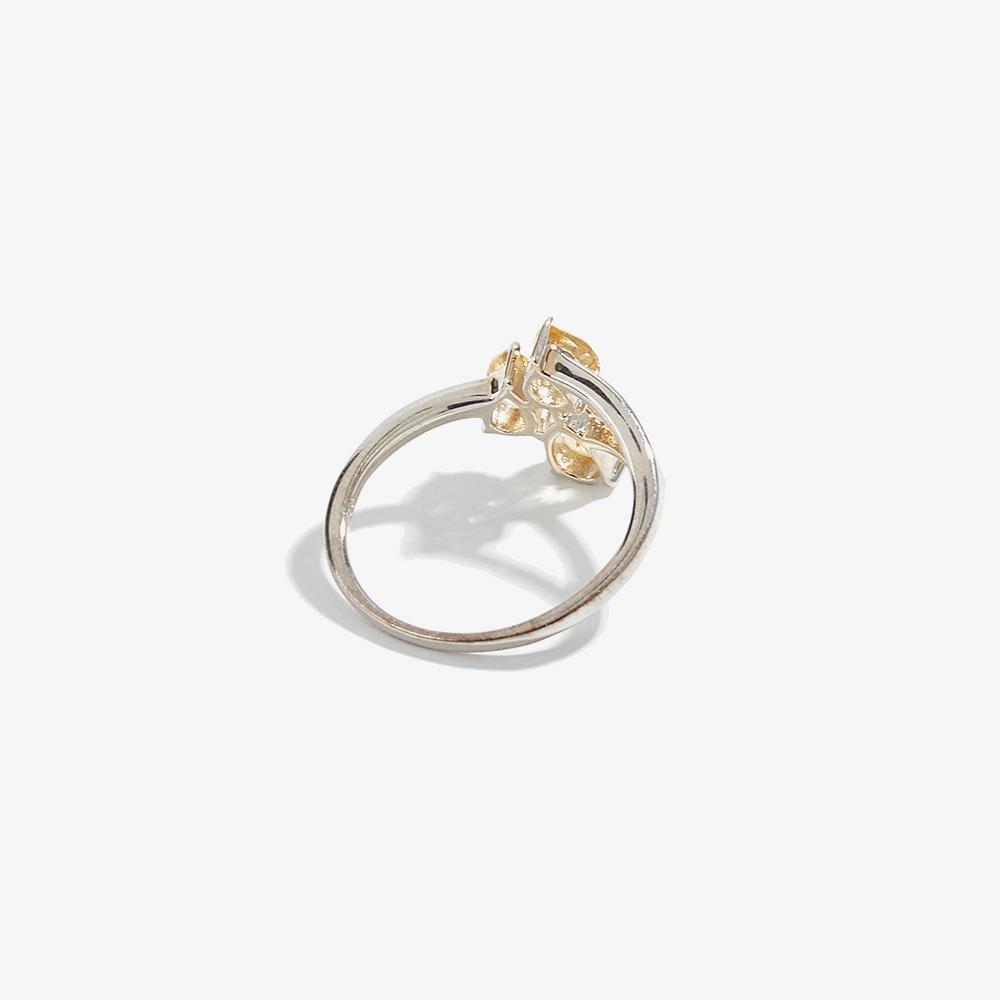 Atemberaubender Ring für Frauen, 925er-Sterlingsilber, natürlicher Citrin, Geburtsstein November, edler Schmuck für Verlobungsantrag, Liebesgeschenk