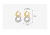 French-Inspired Trendy Double Ring Detachable Titanium Steel Stud Earrings, 18K Gold-Plated Jewelry F539.