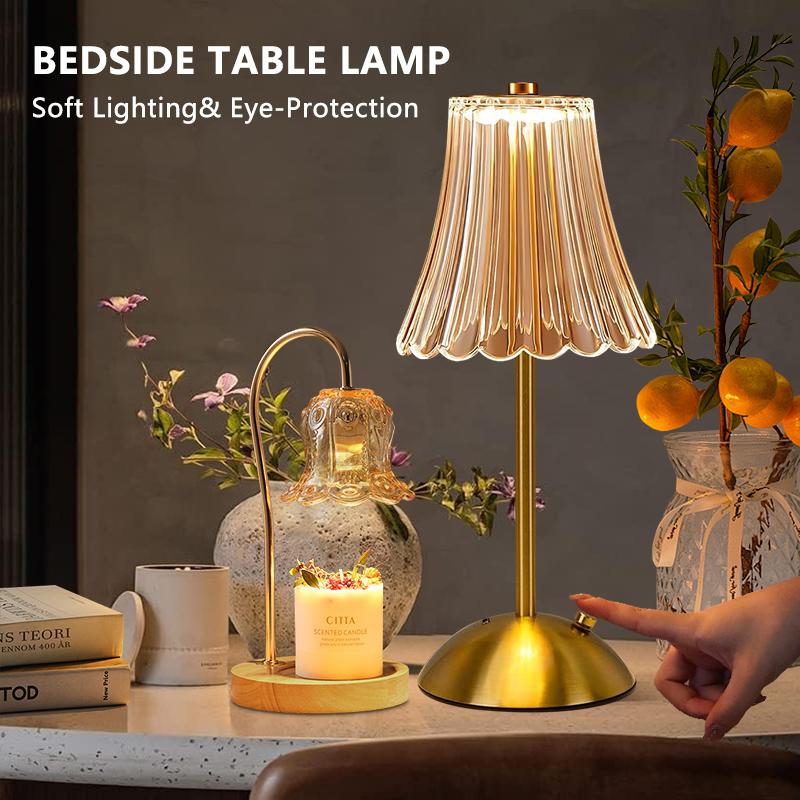 

Crystal Rechargeable LED Table Lamp Touch Sensor led Desk Light Dimming Metal Cordless Small Lamp for Bedside Bedroom Decor