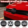 W1611Pc For Volkswagen Polo Car Emblem Logo With VW Polo 2014 2015 2016 2017 2018 Car Logo 122mm Front Bonnet Hood 110mm Rear Trunk