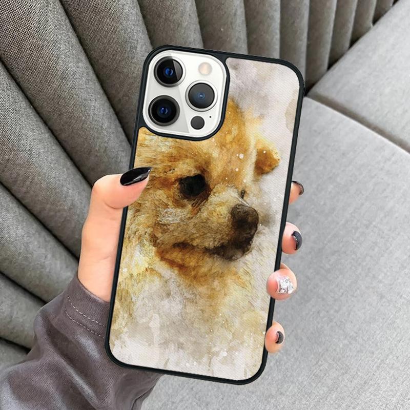 Pomeranian Watercolor Dog Phone Case For iPhone 17 Air 16 16e 15 13 14 Pro Max 11 12 Plus 2022 MAX Shell Cover coque