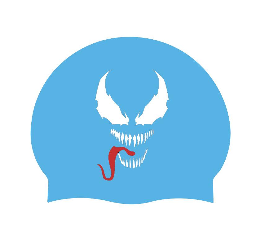 Women's Long Hair Silicone Swim Cap with Racing Pattern for Large Sizes