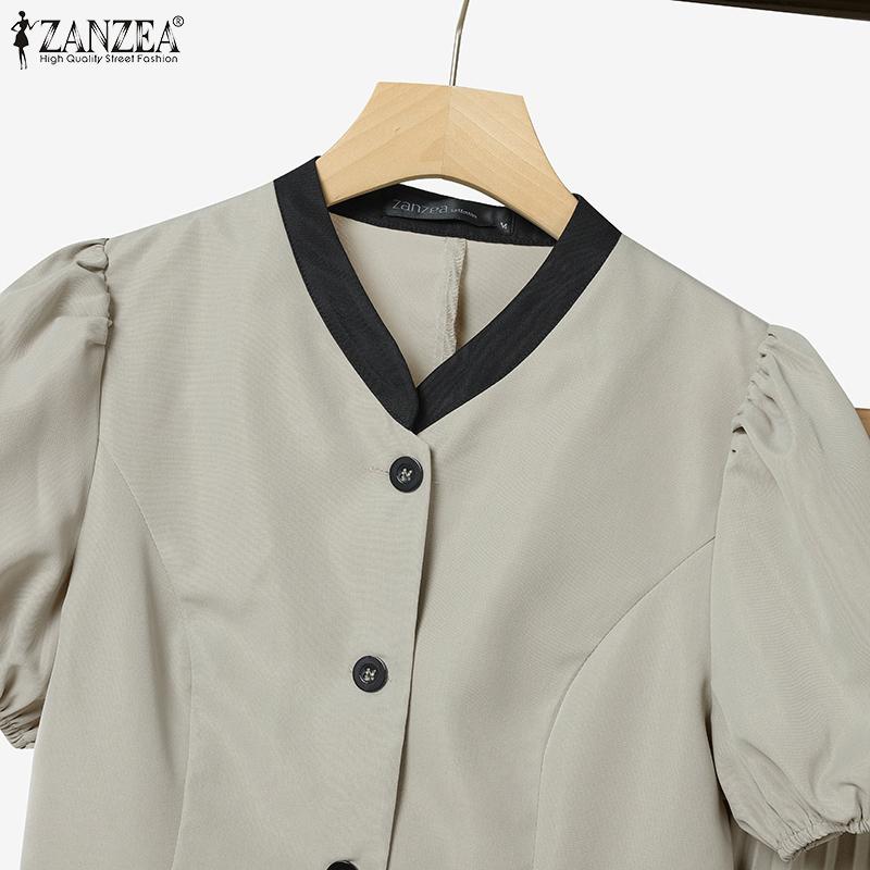 ZANZEA Women Short Sleeve Blouse and Skirts Summer Two Piece Suit Sets