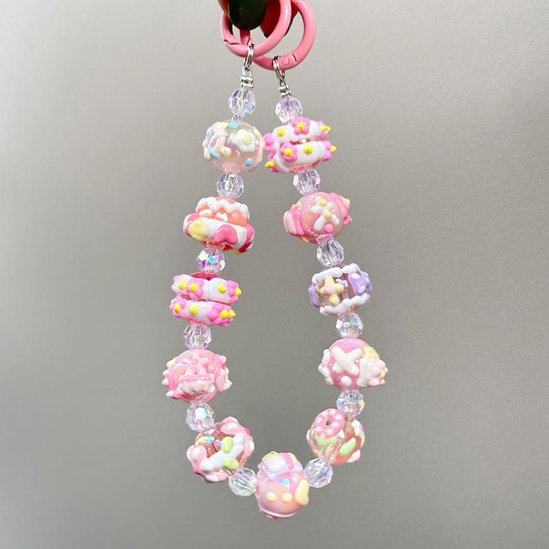 

Анти-потеря мобильного телефона ремешок на запястье цепочка нарисованная вручную бисерный кулон брелок сумка подвески украшение