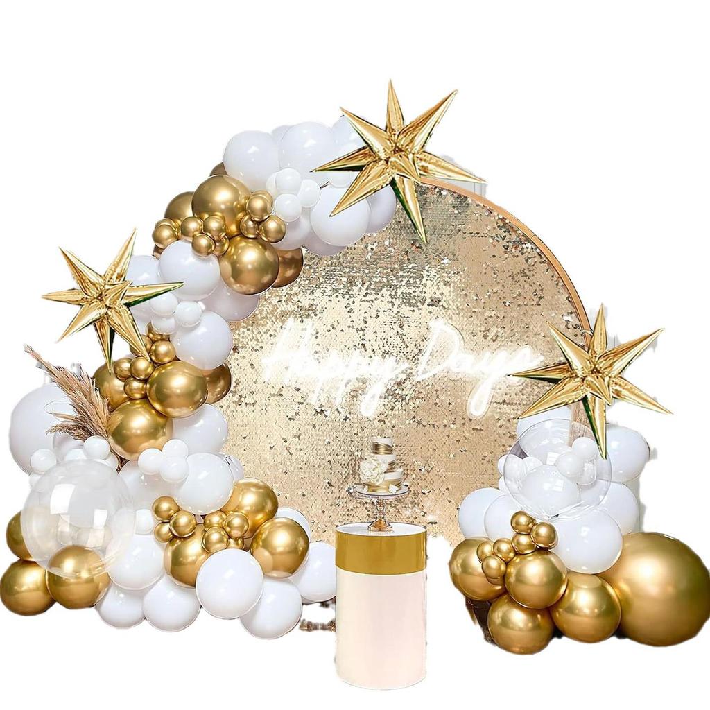 Platinfarbenes Aluminiumfolien-Ballonbogen-Set für Hochzeiten, Festivals, Geburtstagsfeiern und Feiern