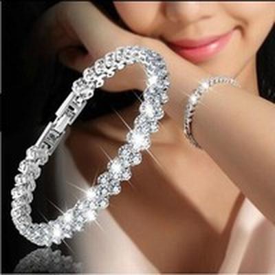 Women's Roman Style Bracelet with Crystal Diamond in 3 Colors