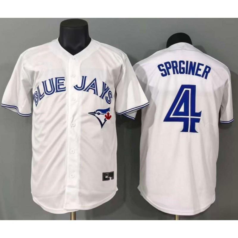 Mens Womens Toronto Blue Jays 4 George Springer Embroidered Baseball Jersey Style Cap