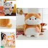 Adorable Cat Plush Toy Sleeping With Fish Soft Stuffed Doll Gift For Kids