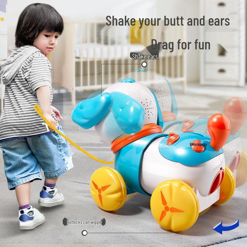 Interactive Barking Dog Leash Toy for Toddlers (Ages 1-3) - Realistic Pull & Play with Electric Music