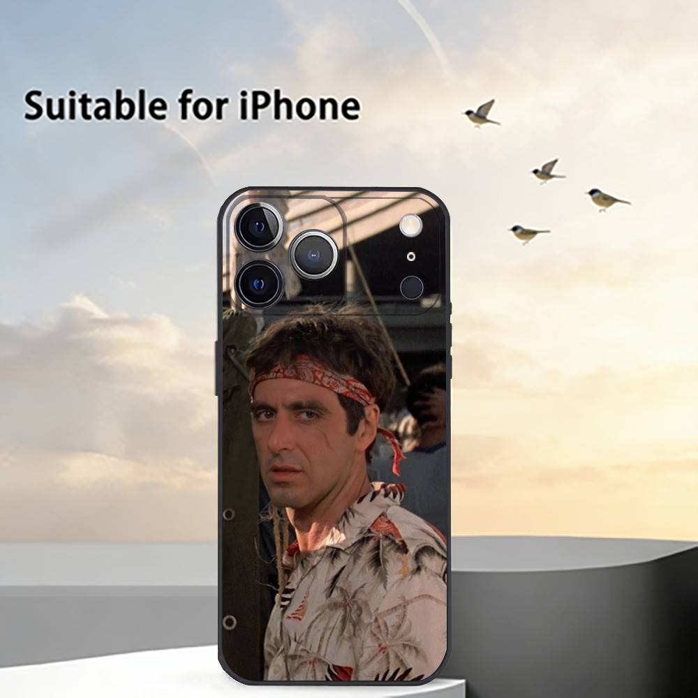 R-Scarfaces T-Tony Montana Phone Case For iPhone 17,16,15,14,13,12,11 Plus,Pro Max,XS,Soft Silicone Black Cover
