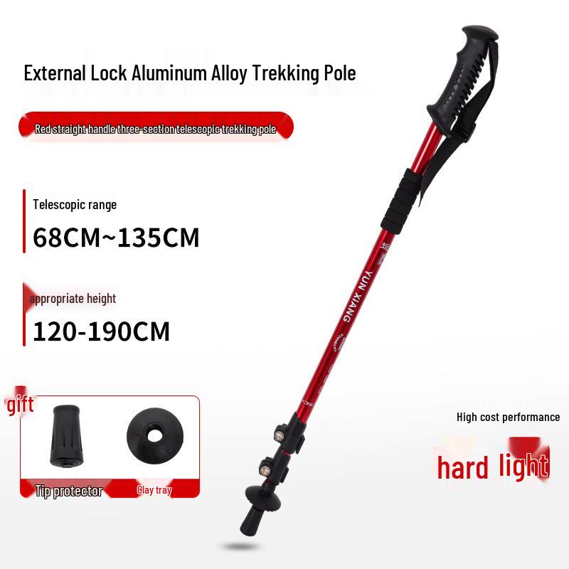 Yunxiang High-Strength Aluminum Telescopic Hiking Pole with Snap Buckle for Men and Women - Professional Anti-Slip Climbing Gear