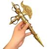 Antique Vajra Pestle Handicraft Axe Statue Buddhist Feng Shui Ornament Brass Buddha Utensil Home Decor Art Collection Sculpture