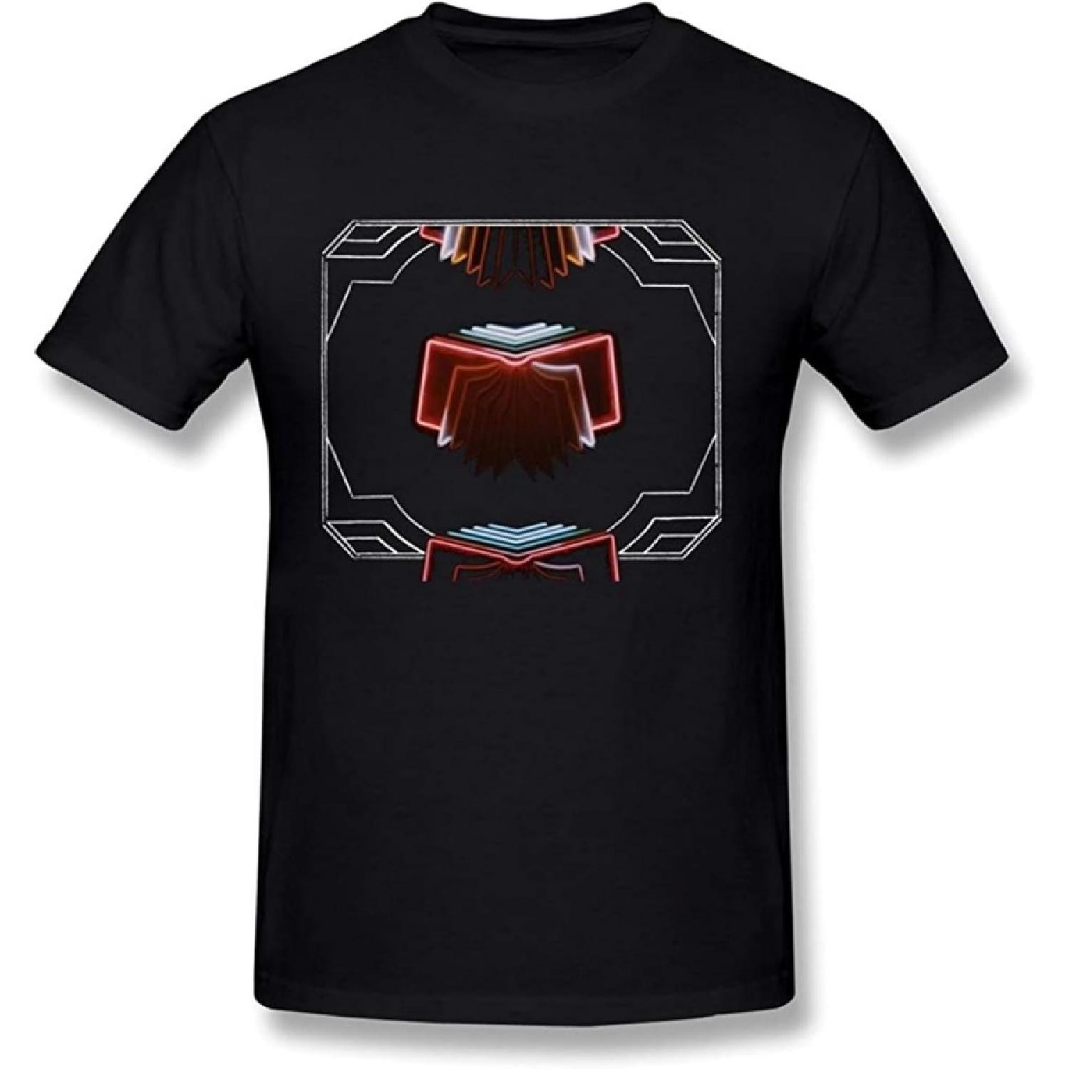HanBang Arcade Fire Neon Bible Mens Black T-Shirt Graphic Unisex Tee Shirt S