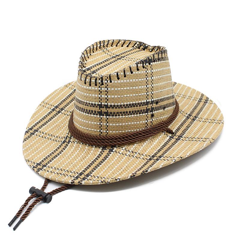 

Spring And Summer British Style Western Cowboy Hat Men And Women Outdoor Seaside Sun Hat Lmn-492 M（56-58cm）