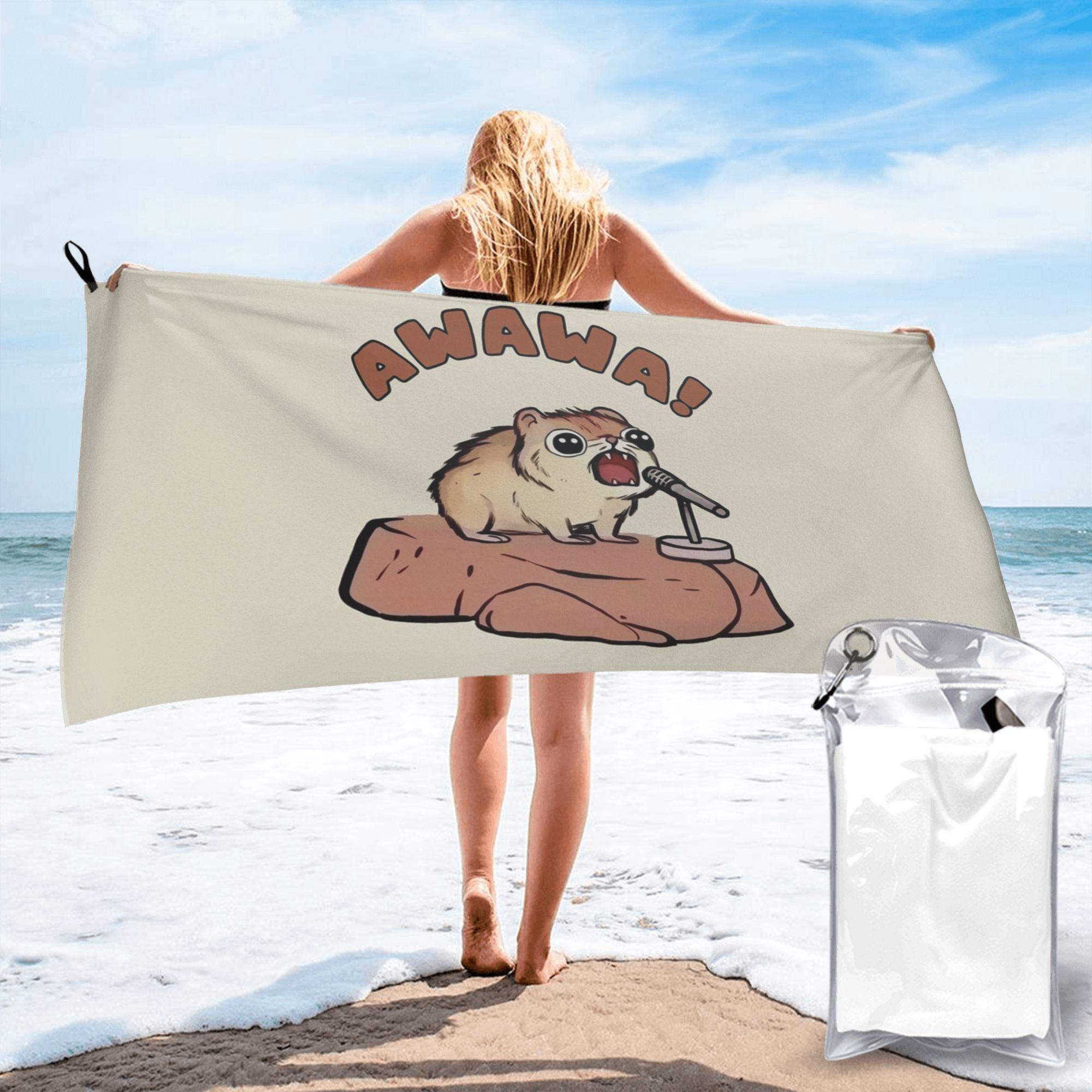 

AWAWA Rock Hyrax in Concert Graphic Humor Beach Towel Soft Microfiber Quick Dry Absorbent Quick Towels For Bath W40*H60(CM)