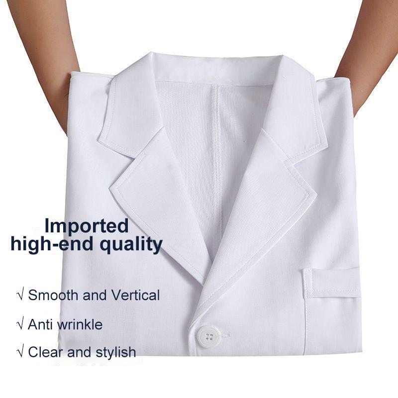 Women's Long-Sleeve White Lab Coat and Short-Sleeve Nurse Uniform