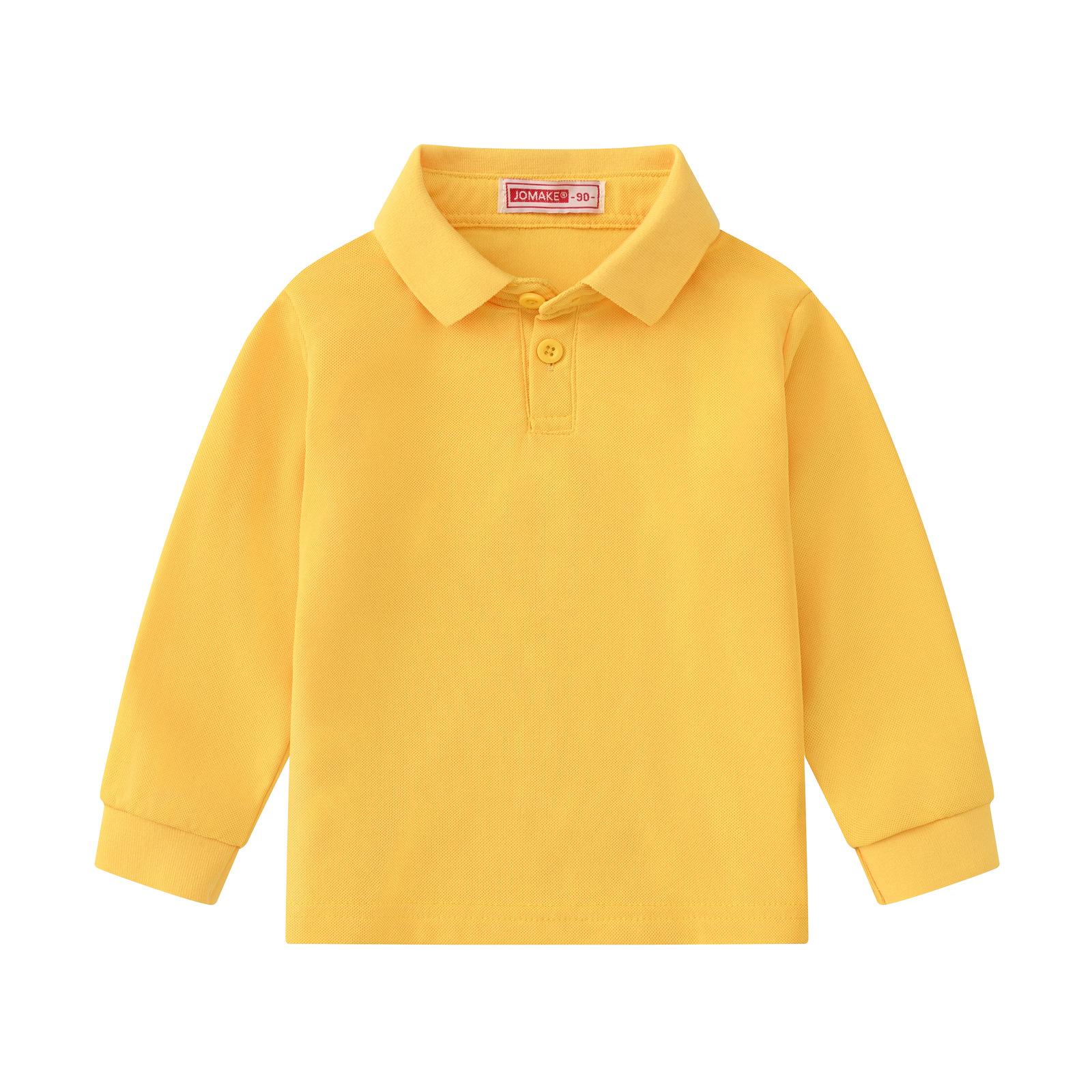 

Осенняя детская футболка с длинными рукавами и милым лацканом, однотонные универсальные свежие повседневные топы 110cm