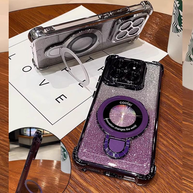 Glitter Shockproof Magnetic Phone Case For Motorola Moto Edge 60 Edge 50 Fusion Pro Neo G14 G24 G34 G54 G84 Stand Bracket Cover