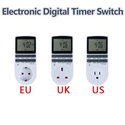 Electronic Digital Timer Switch 230V 110V  7 Day 12/24 Hour Programmable Timing Socket EU UK US Plug Kitchen Timer Outlet