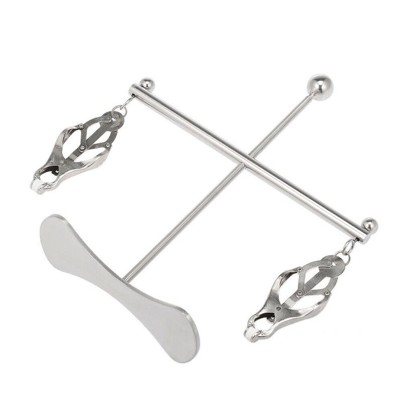 Female Adjustable Stainless Steel Nipple Clips Clamps Breast Squeeze Stretching Device Breast Extractor Bondage BDSM Sex Toy