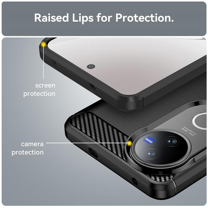 For Vivo V50 Case For Vivo V50 Cover Bumper Shockproof Silicone Anti-Slip Brushed TPU Protective Phone Back Cover For Vivo V50