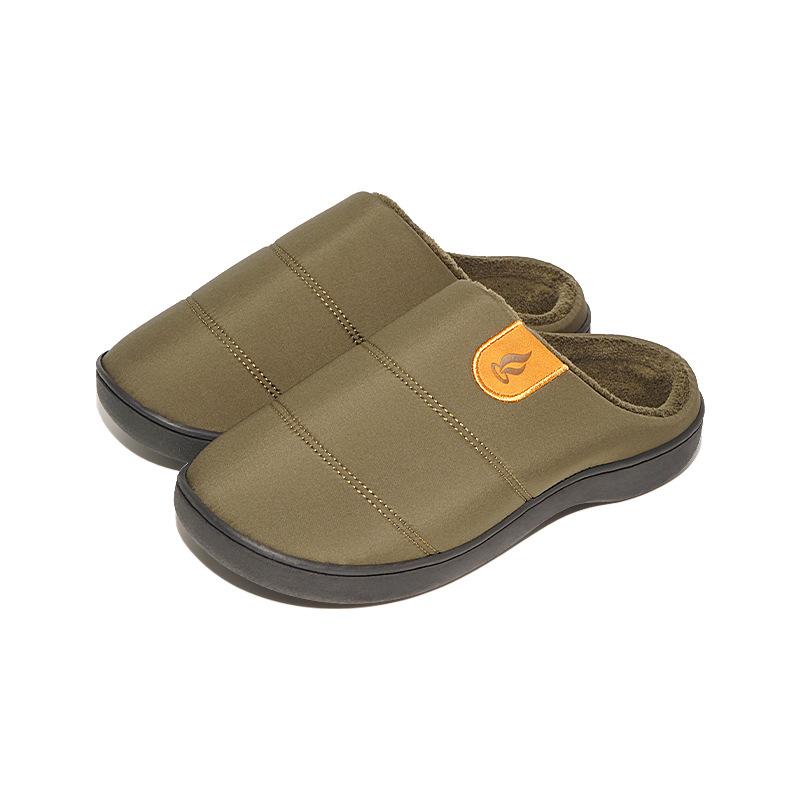 Waterproof Cloth Fuzzy Slippers for Indoor Home Use, Anti Slip and Warm, Thick Bottom with Fleece, Autumn and Winter Cotton Slippers