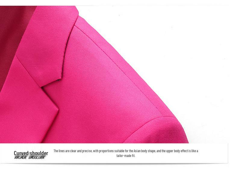 2023 Herren Übergröße Einreihiger Blazer - 18 Unifarben, Ein-Knopf, Slim Fit Anzug in Rosarot