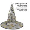 Halloween Prom Party Hat Witch Hat Witch Hat Veil Hat Printed Pumpkin Hat Black Tip Hat