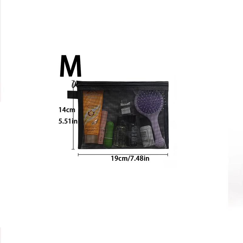 1/3/5pcs Mesh Clear Cosmetic Bags Women Black Makeup Bag Portable Travel Toiletry Organizer Case Lipstick Storage Pouch Gift