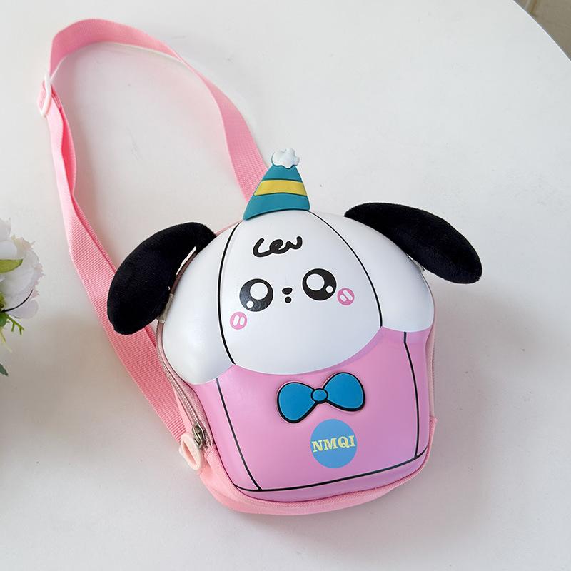 

School bag 2025 new breast bag cute cartoon puppy eggshell bag boys and girls baby change bag single shoulder crossbody back рожевий