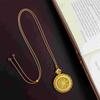 Arcane gold jewelry ancient method point diamond rotating filament Ruyi compass pendant necklace women's chain