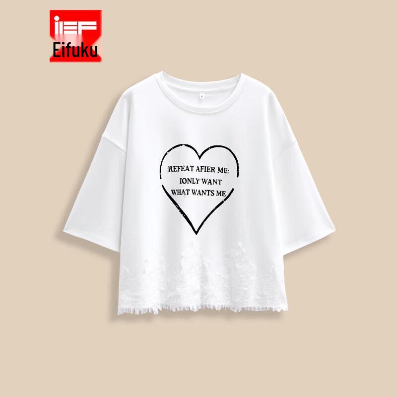 IEF Women s 2026 Summer Korean Style Loose Short-Sleeve T-Shirt M