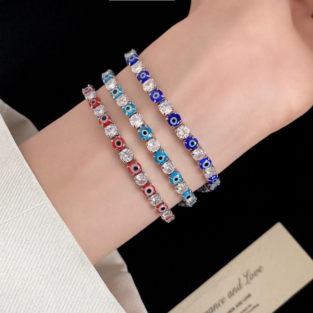Luxury Vintage Rhinestone Devil's Eye Bangle Banquet Clothes Jewelry Clothes Accessories