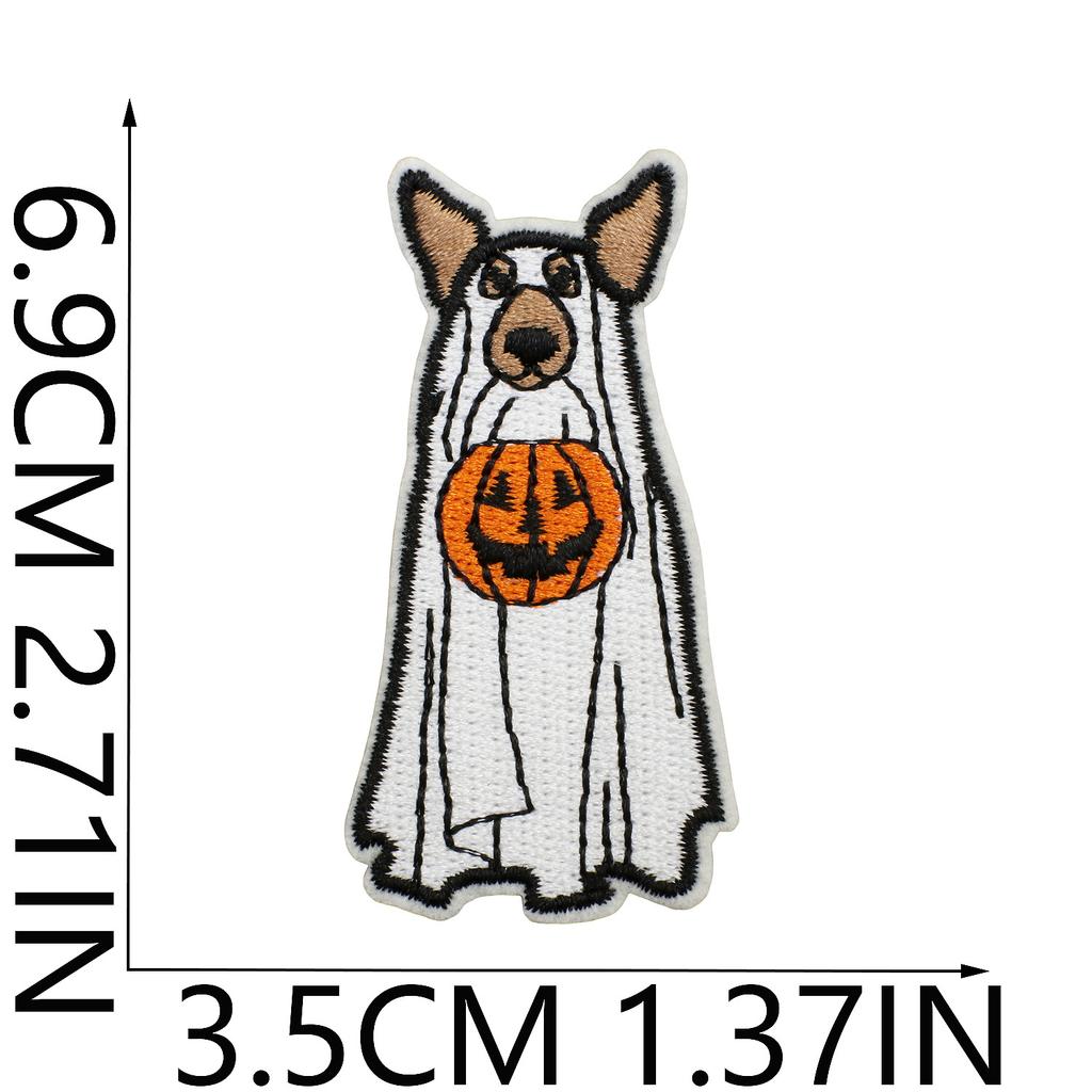 Halloween Cat Ghost Embroidery Cloth Sticker Holiday Decoration Flowers Witch Embroidery Chapter A Piao Bicycle Patch Sticker