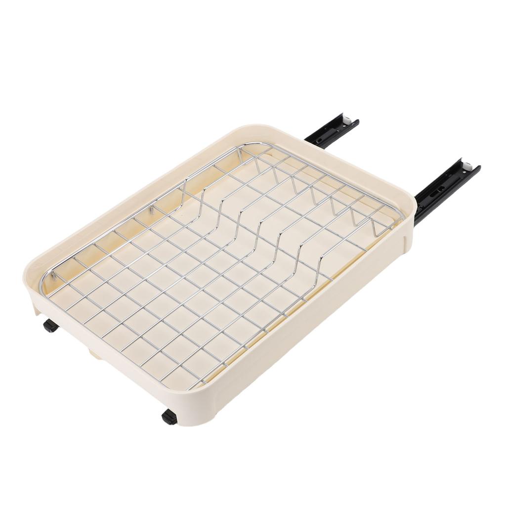 Pull Out Cabinet Organizer Slide Out Dish Shelf Storage Rack Kitchen Drawer with Slide Rail