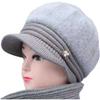 Winter new middle-aged and elderly hats women's fleece warm women's ear protectors knitted wool hats mother grandma hats women