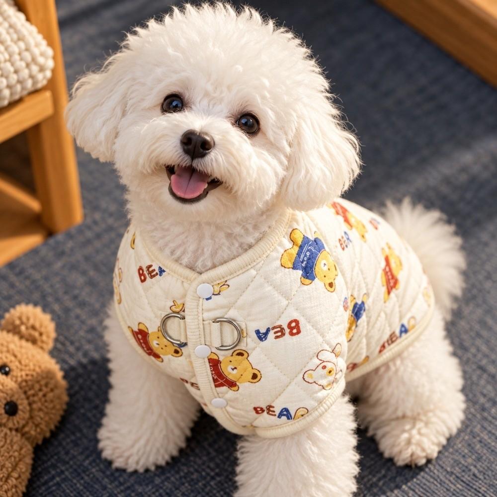 Cute Cartoon Pet Dog Clothes Windproof Keep Warm Teddy Beagle Coat with D-Ring Thickened Winter Dog Jacket For Small Medium Dog