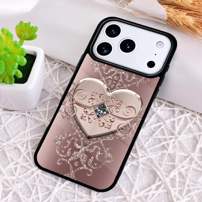 

Love Rose Gold Style Phone Case for iPhone 17 Air 16 15 11 12 14 13 Pro Max Shockproof Cover iPhone 16 Pro Max