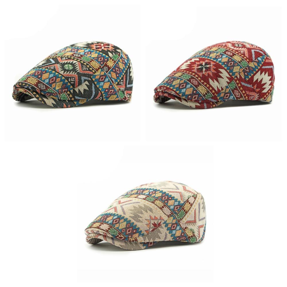 Painter Ethnic Style Berets Hat Adjustable Newsboy Flat Cap Fashion Retro Newsboy Caps  Male Female